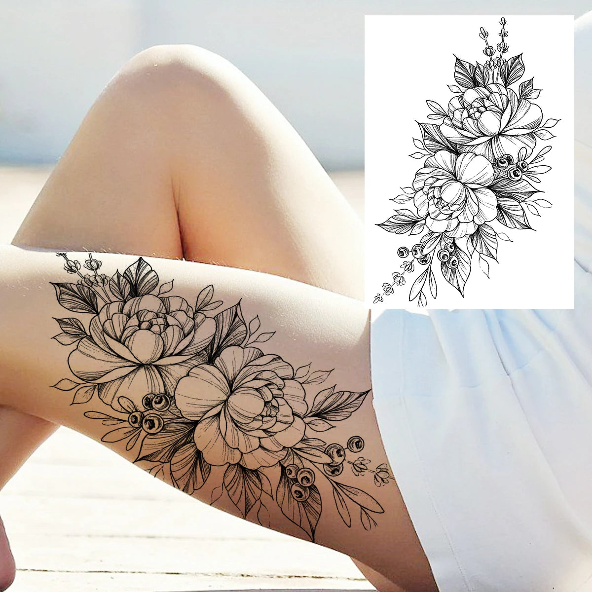 Large Temporary Water-proof Tattoos For Women