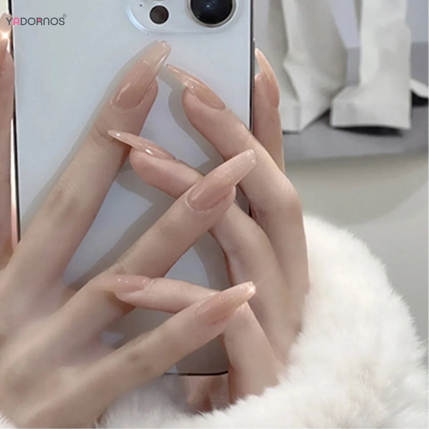 24pcs Glossy Simple Designed Press On Nails