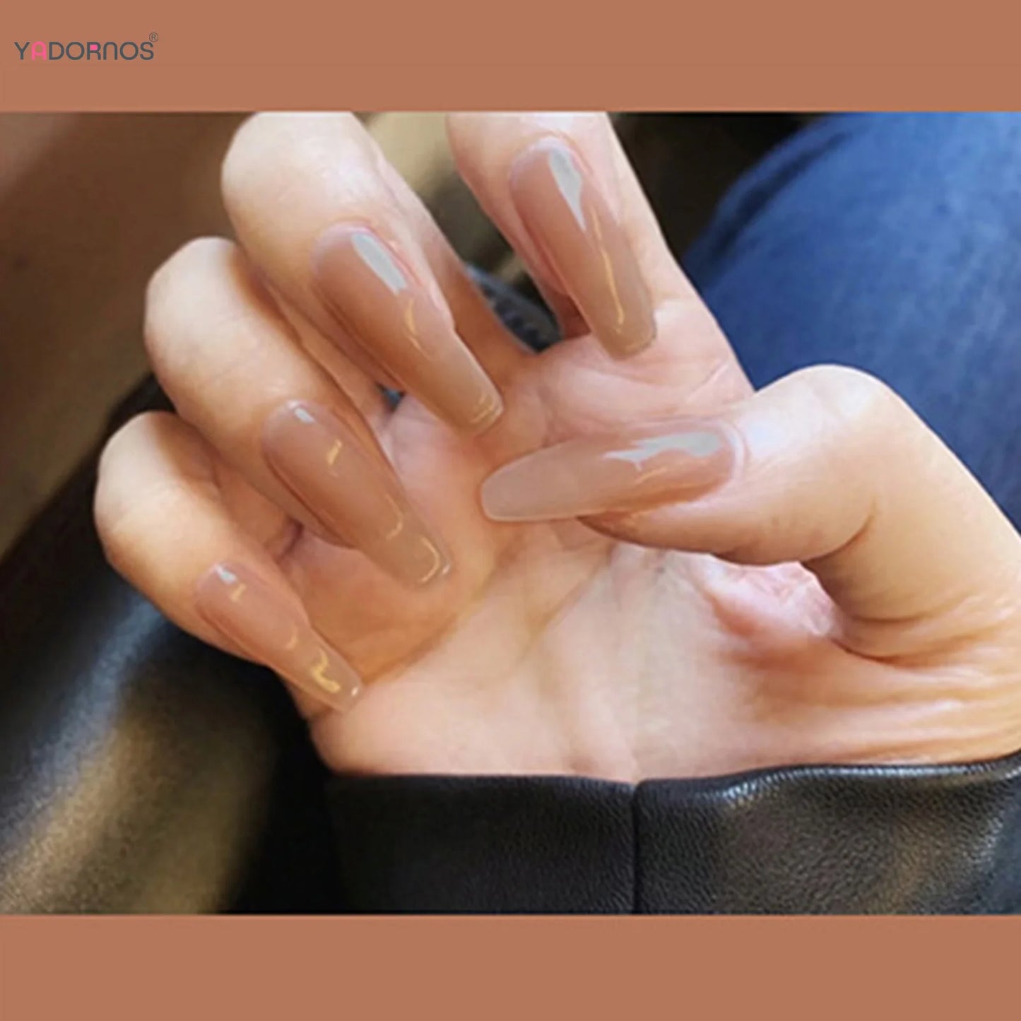 24pcs Glossy Simple Designed Press On Nails